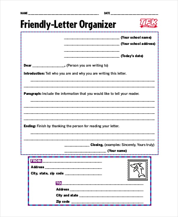 friendly letter format kids