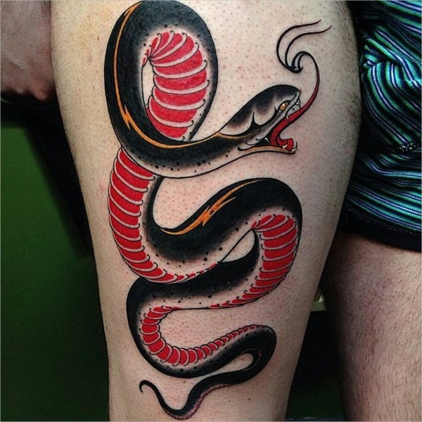 angry snake tattoo design