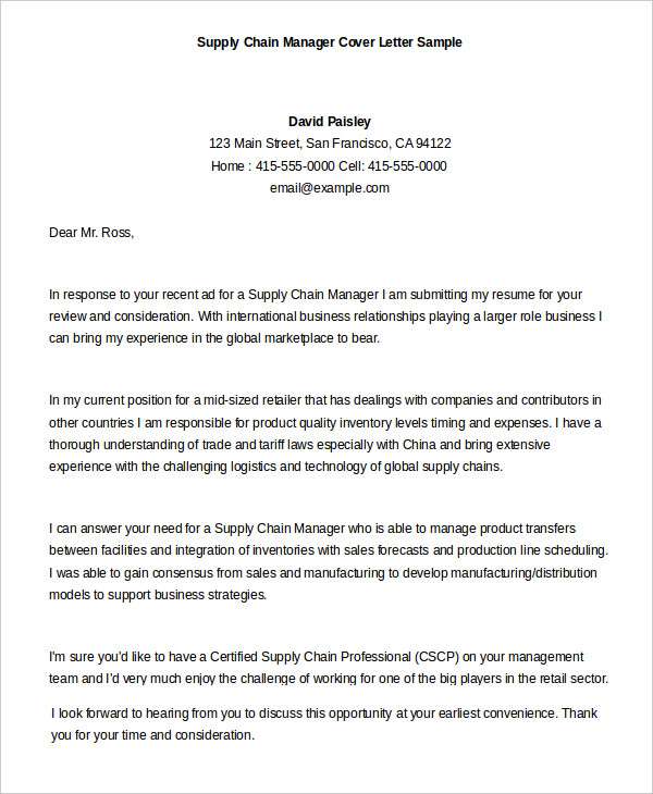 Cover Letter 13+ Free Sample. Example, Format