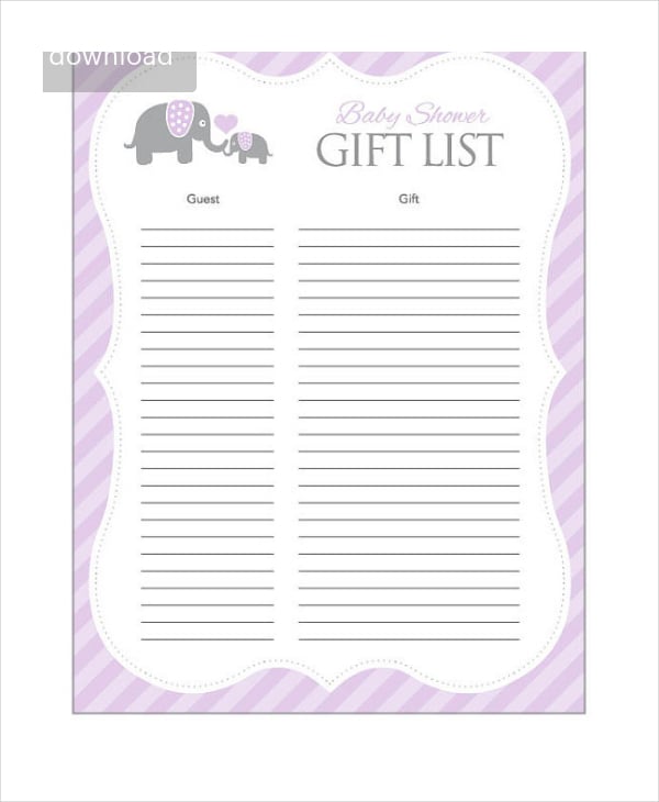 baby shower registry checklist