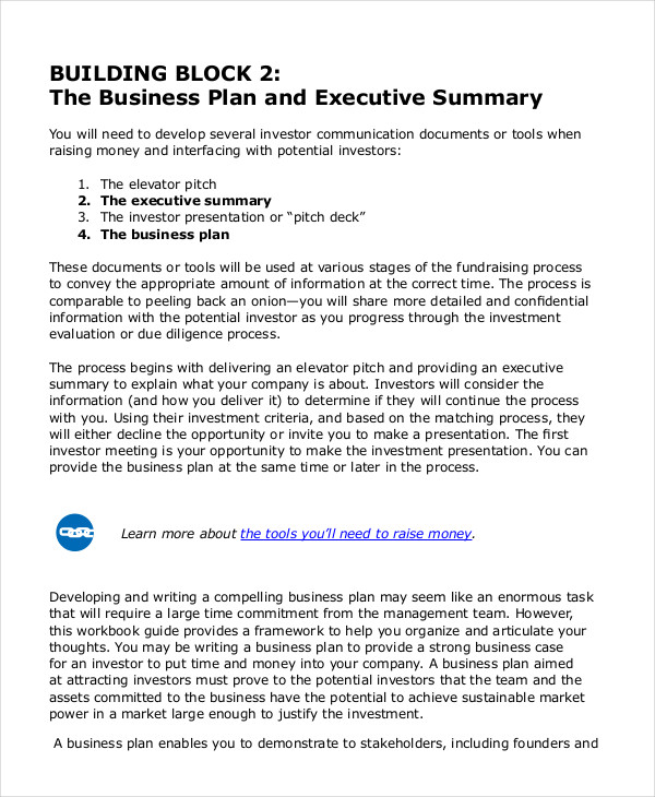 executive summary outline example