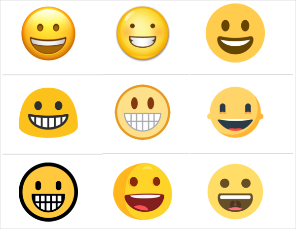 cool smile and people emojis
