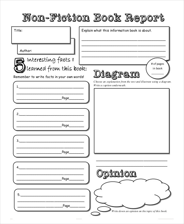 Book Report Template 10 Free Word PDF Documents Download