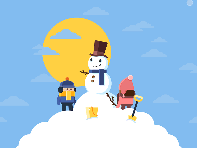 santa snowman gif design