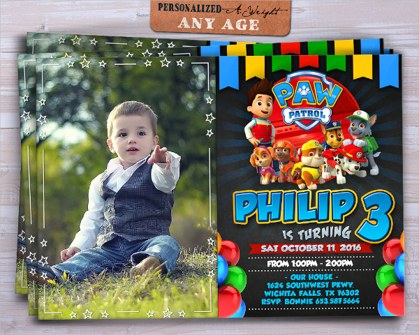 paw patrol invitation template