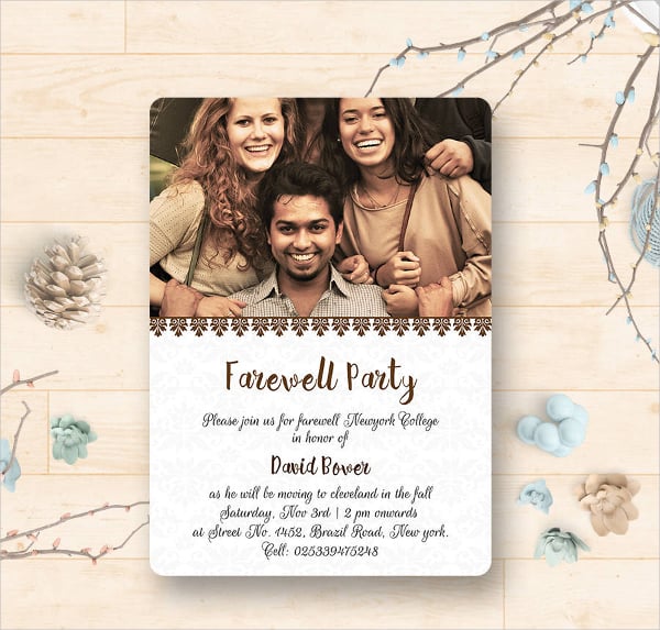 farewell party invitation card