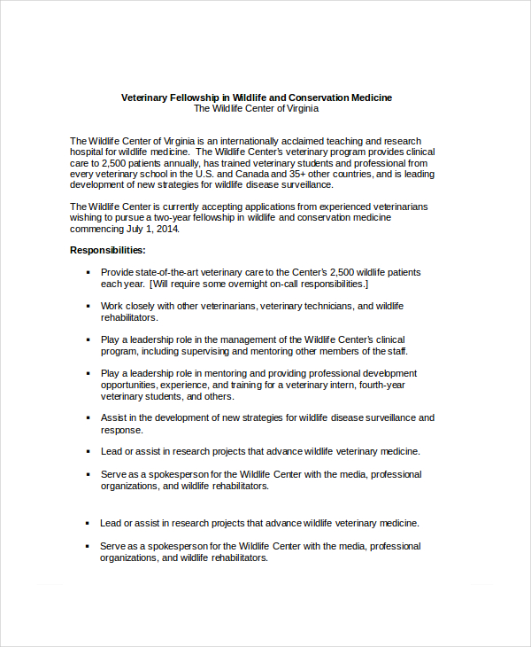 10+ Veterinarian Job Description Templates PDF, DOC