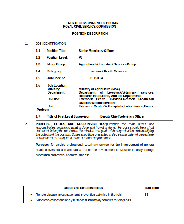 10+ Veterinarian Job Description Templates PDF, DOC