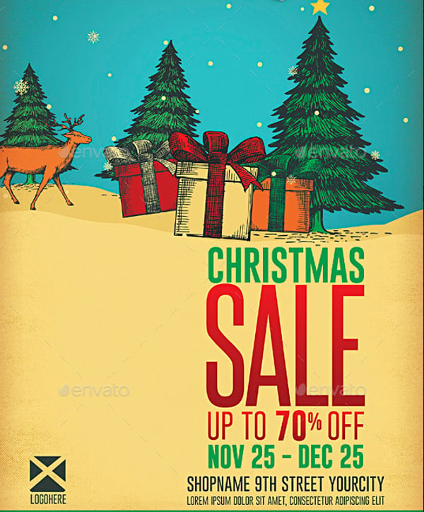 christmas sale flyer template