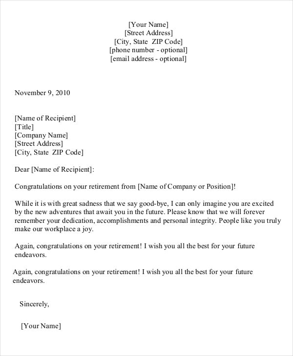 Sample Retirement Letter To Employee from images.template.net