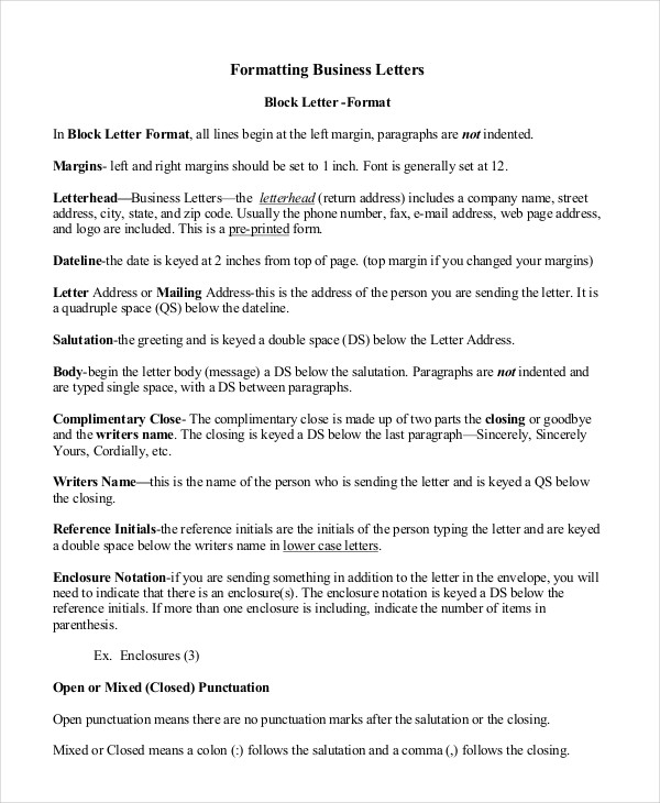 Block Letter Format Template - 8+ Free WOrd, PDF Documents Download