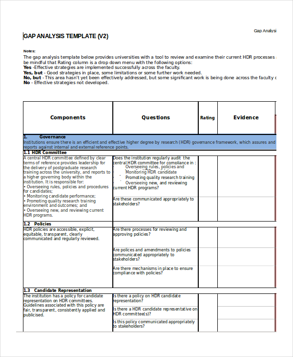 16+ Gap Analysis Template Examples Google Docs, PDF , AI