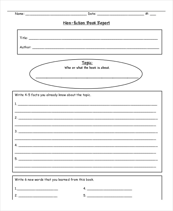 non fiction book report example format