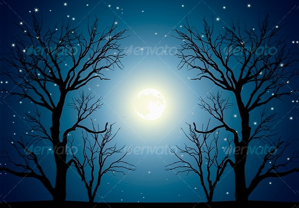 moon tree silhouette