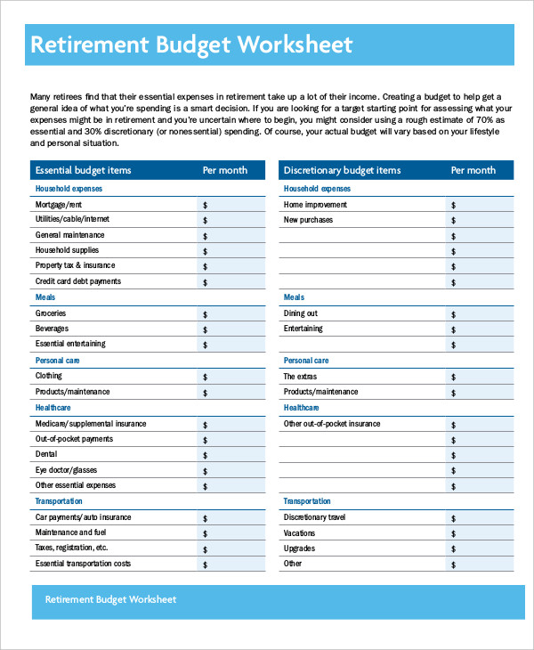 14 Simple Budget Worksheet Templates PDF DOC