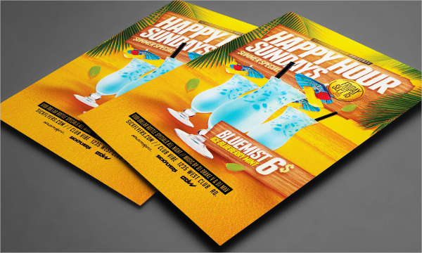 summer happy hour flyer template