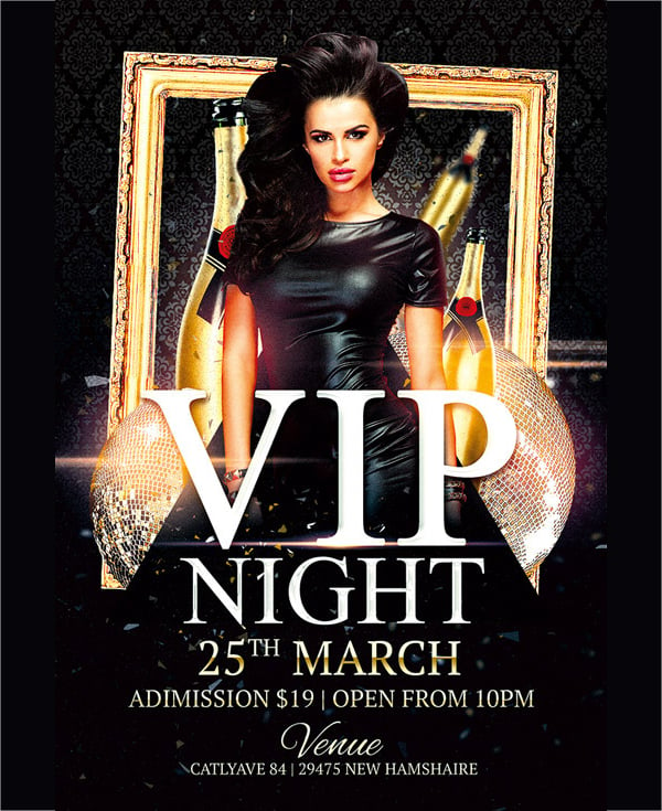 vip night club free flyer template