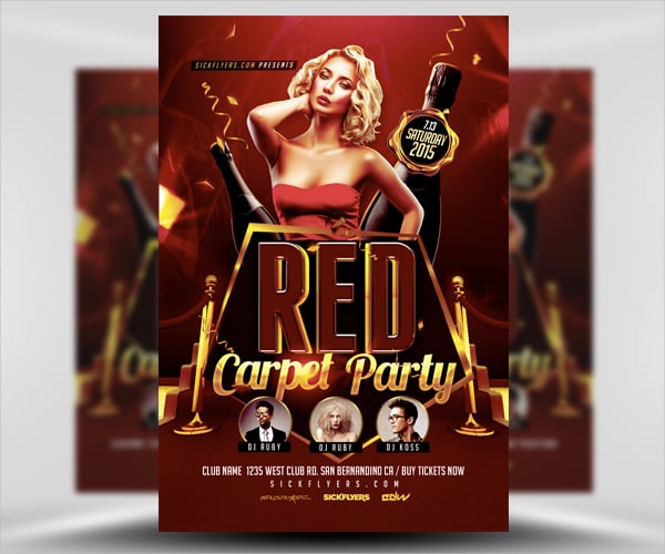 red carpet event flyer template