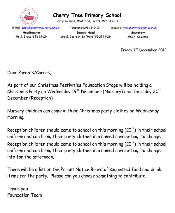 christmas party letter template