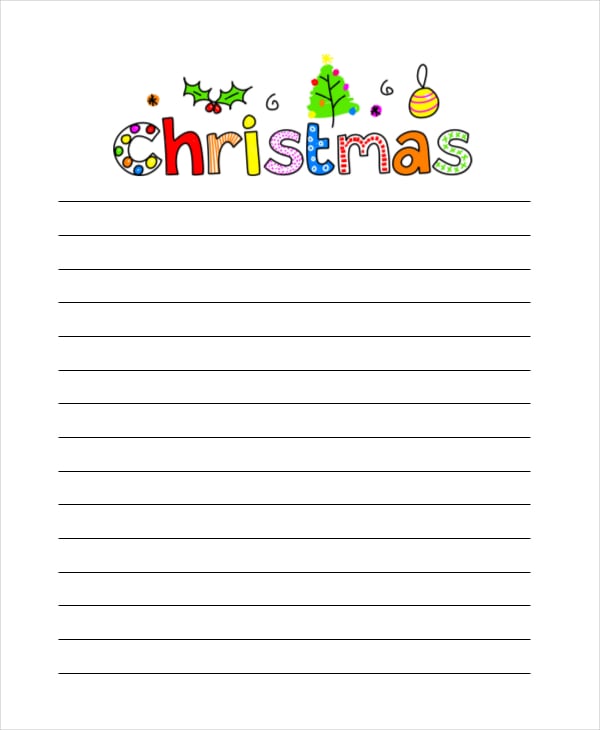 christmas letter paper template