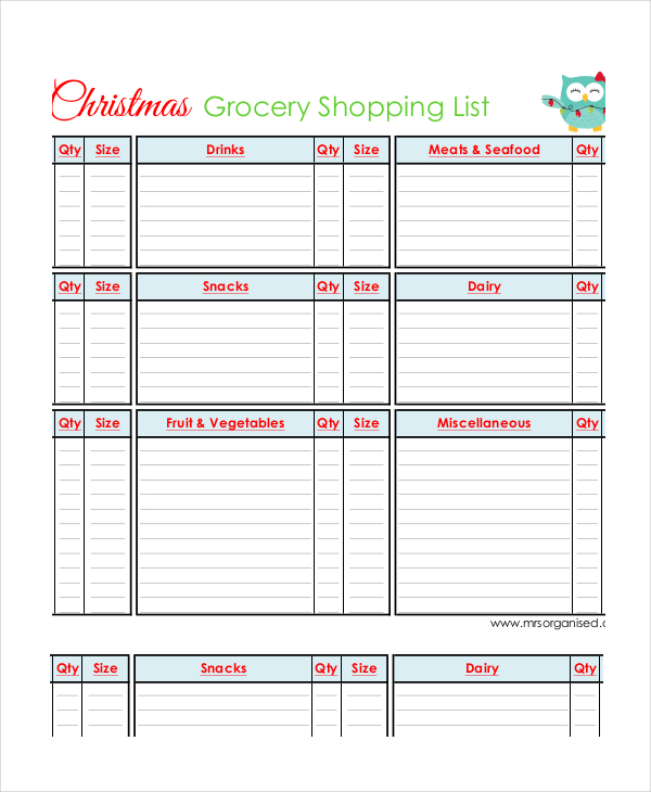 Grocery Shopping List 19 Free PDF PSD Documents Download