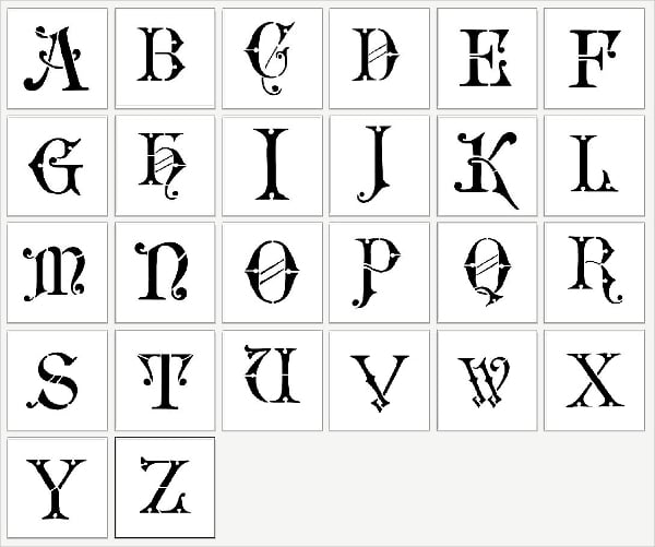 monogram letter stencils