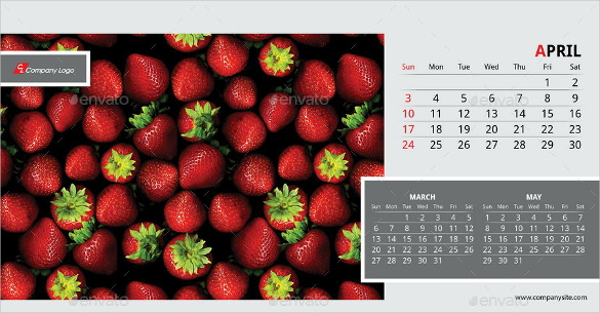 desk calendar template 