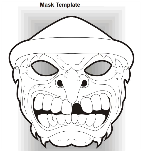 printable skelton scary mask