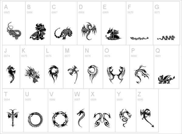 tribal-dragon-tattoo-font