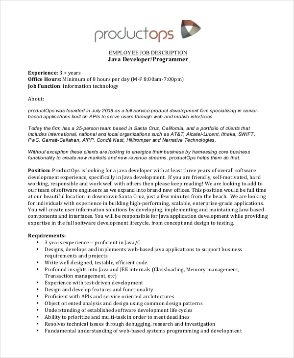 14 Free Software Engineer Job Description Templates Pdf Doc 6766