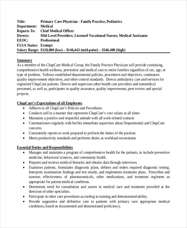 10+ Medical Assistant Job Description Templates - PDF, DOC