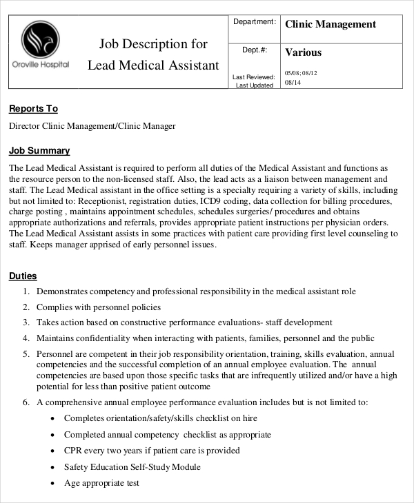 Telemedicine support specialist job description