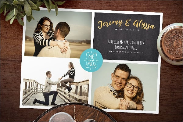 photo collage wedding invitation
