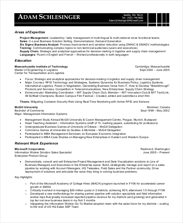 8 Business Analyst Resumes Free Sample Example Format Free Premium Templates