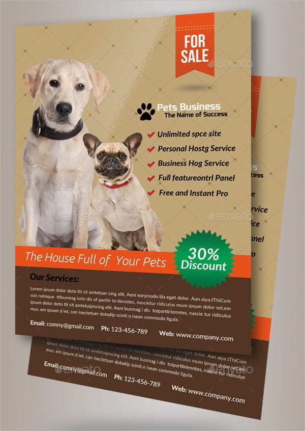 pet shop business flyer template