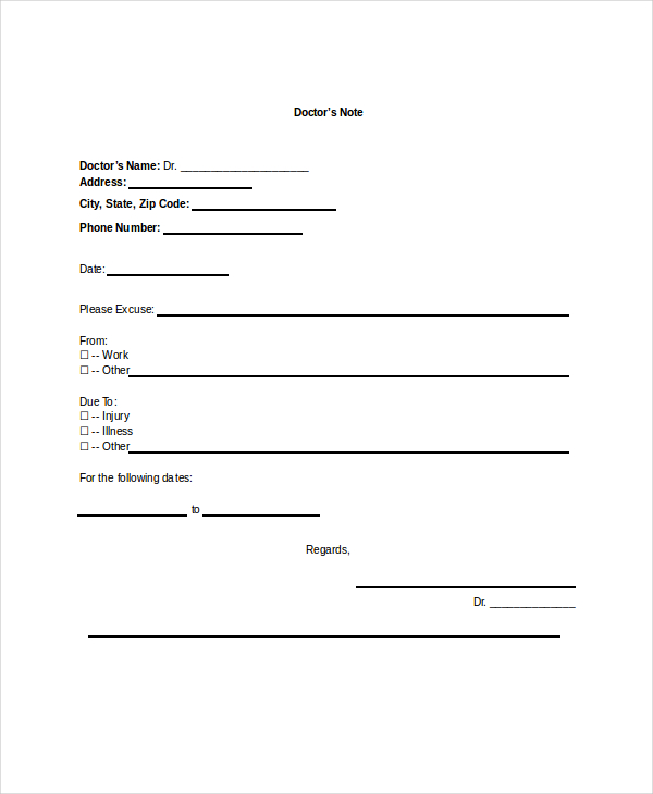 Doctors Note Template 16 Free Word PDF PSD Documents Download