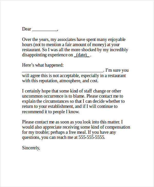 14+ Sample Complaint Letters in Google Docs Word Outlook Apple