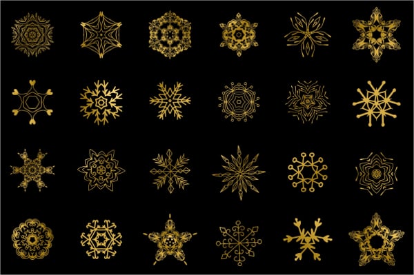 golden snowflake pattern