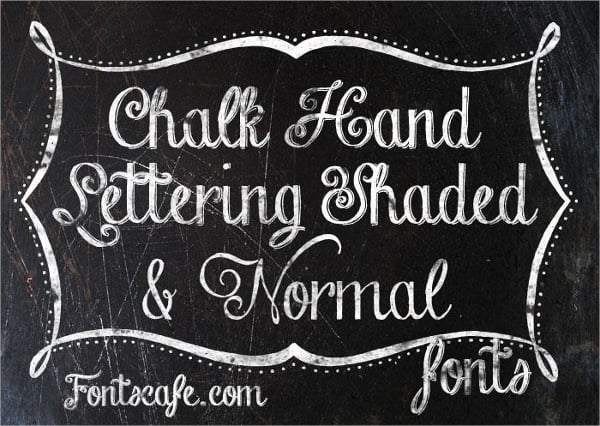 chalk hand lettering shaded font