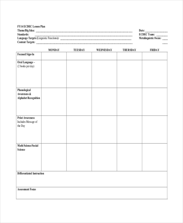 Lesson Plan Template - 22+ Free Word, PDF Documents Download