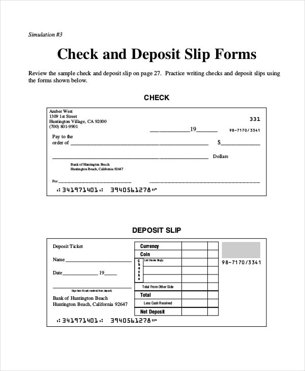 free blank deposit check template in pdf