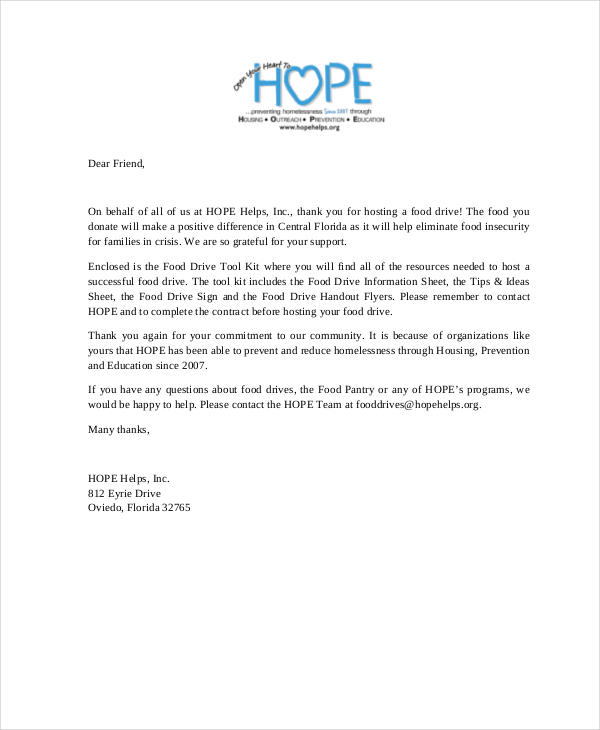 14+ Sample Thank You Letters for Donations DOC, PDF