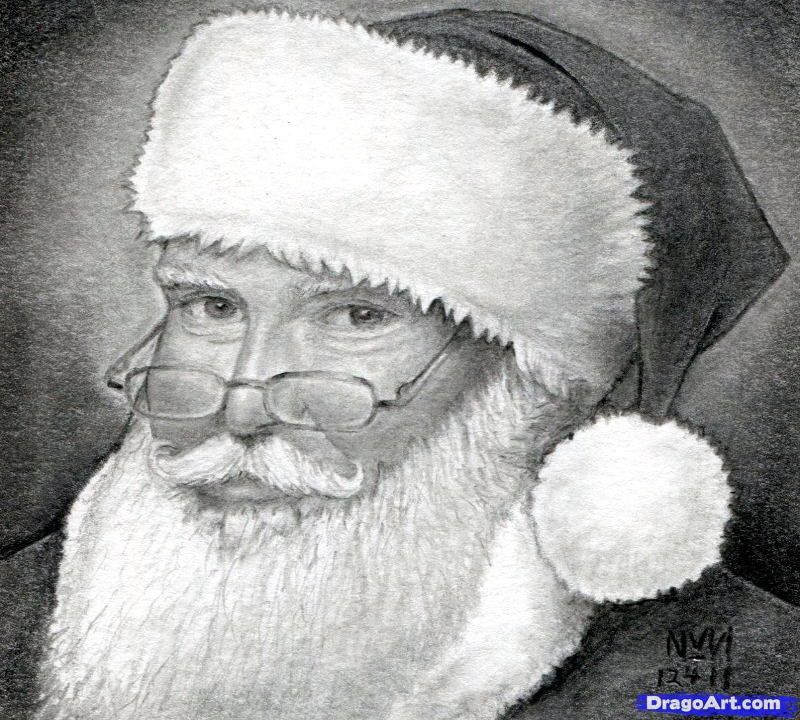 christmas santa pencil art