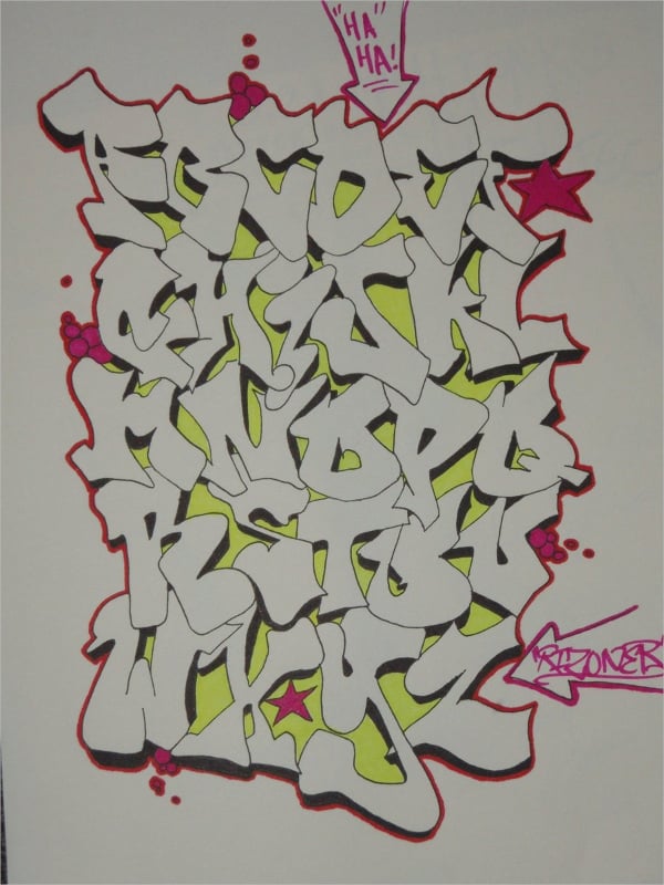 free graffiti alphabet letters art