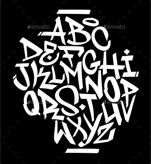 handwritten graffiti font alphabet