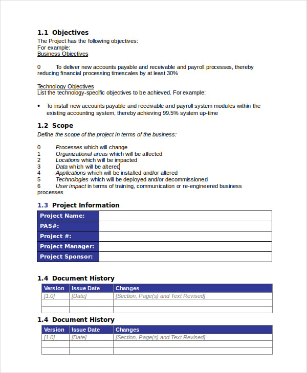 project statement of work template