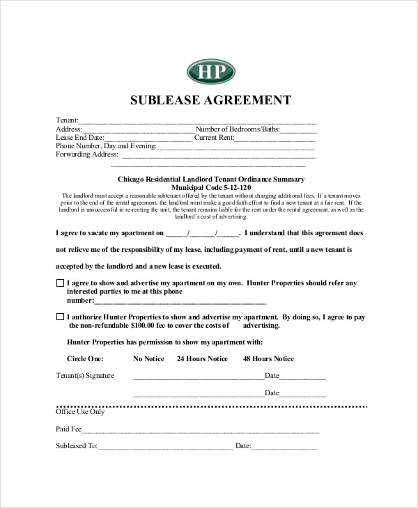 residential-sublease-agreement