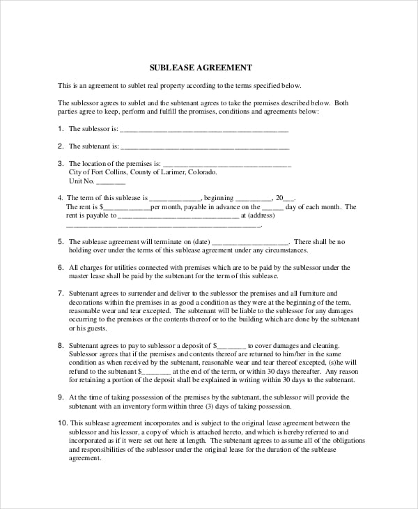 basic-sublease-agreement