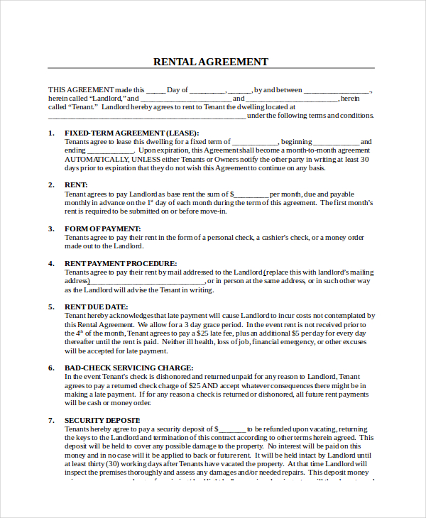 21+ Free Lease Agreement Templates - Word, PDF