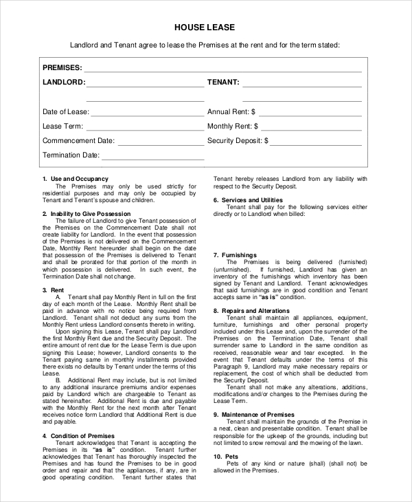 21 free lease agreement templates word pdf free